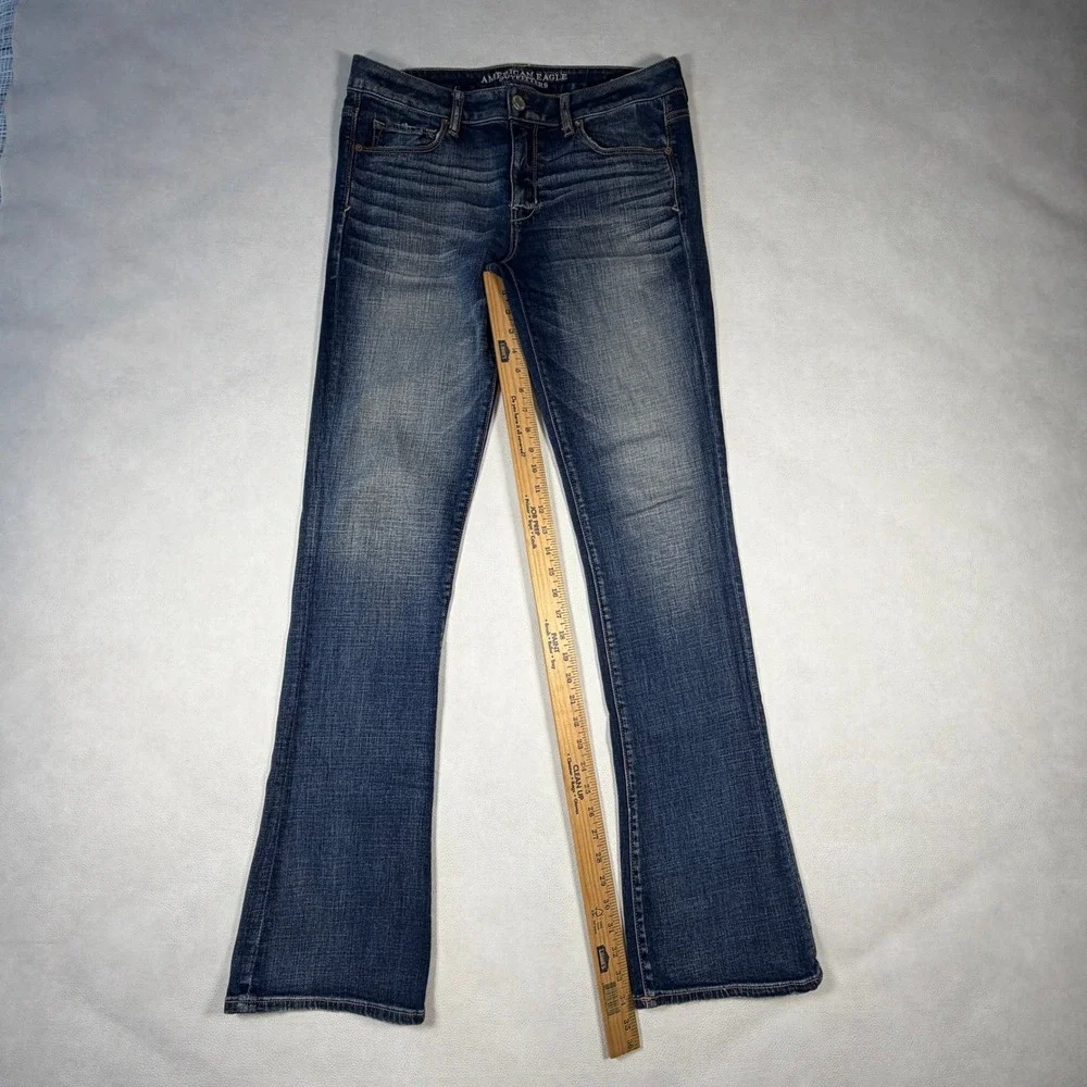 American Eagle Skinny Kick Jeans Womens 12 X-Long Dark Wash Super Stretch Denim - Picture 5 of 10